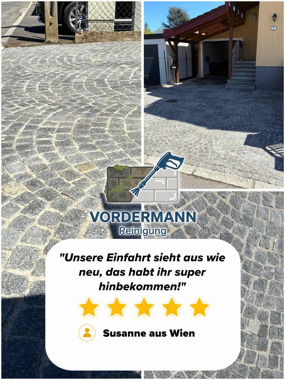 Fünf-Sterne-Bewertung von Susanne zur Einfahrtsreinigung